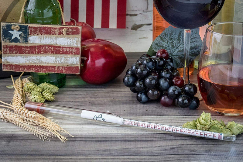 American-Made Specific Gravity Hydrometer Alcohol ABV Tester - Pro Series Fermentation Testing Homebrew: Beer, Wine, Cider, Mead - Triple Scale Hydrometer by Brewing America