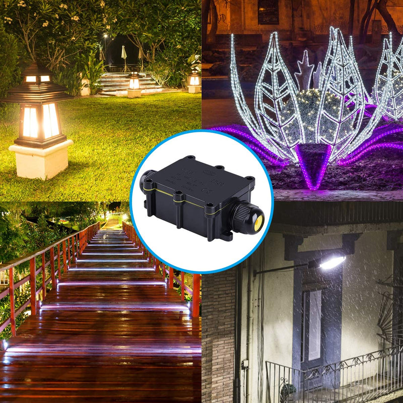 Waterproof IP68 External Junction Box, 2 Way Plug Line M20 Coaxial Cable Connector Wire Range 5 to 15mm Outdoor External Electric Power Cord Boxes Electrical Junction Box IP68 Junction Box5-15