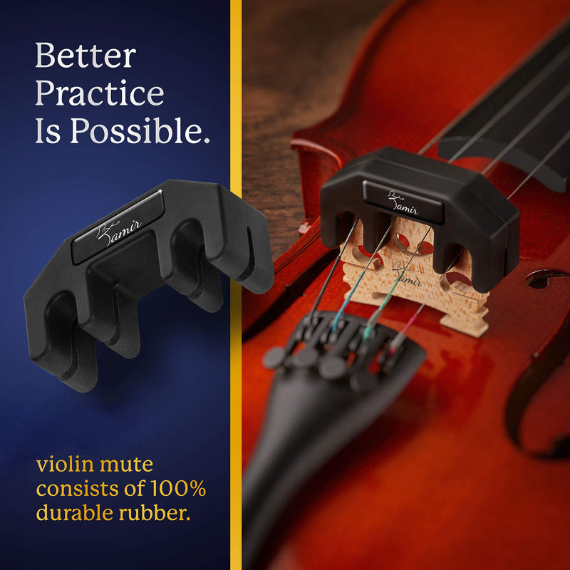 Rubber Practice Mute for 3/4 & 4/4 violin by Tamir.