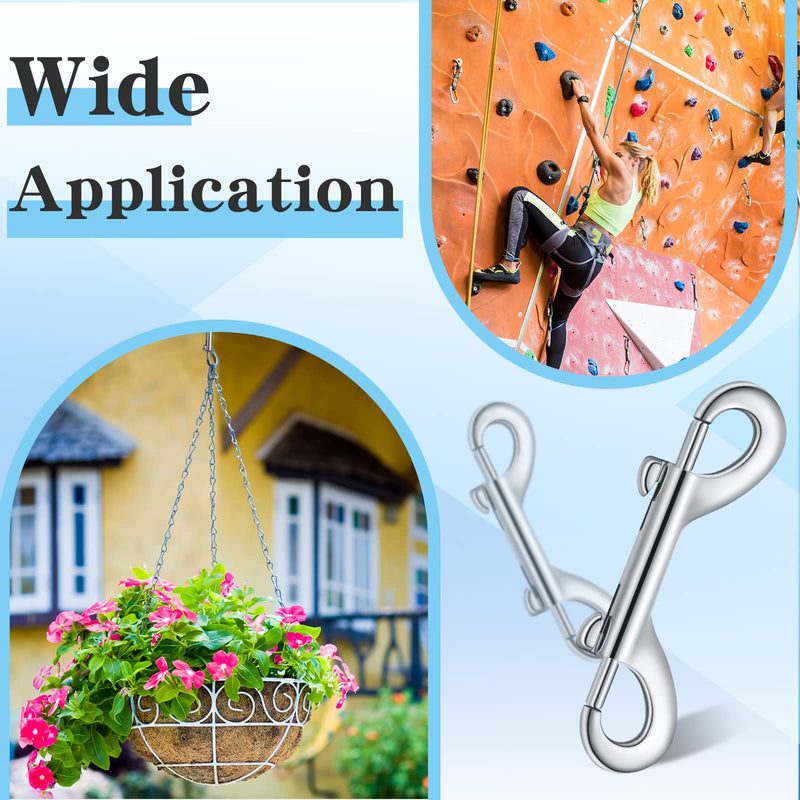 12 Pieces Double Ended Bolt Snaps Hook Zinc Alloy Double Trigger Clips Home Pet Accessory for Linking Dog Leash Collar Leash Key Chain Horse Tack Pet Sling Feed Buckets (2.75 Inch) 2.75 Inch