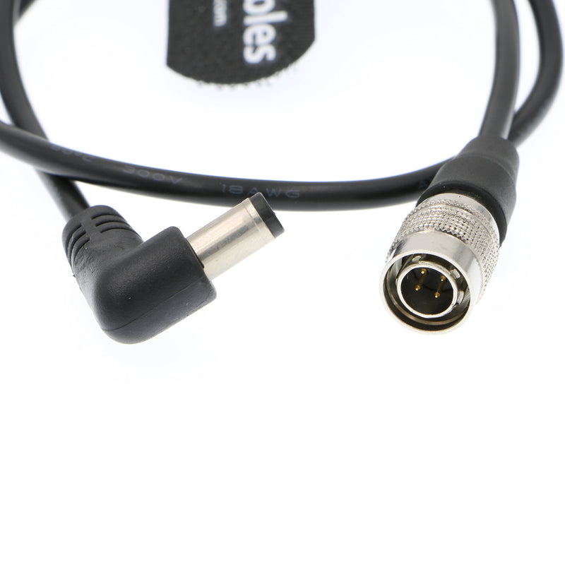 Alvin's Cables 4 Pin Hirose Male to Right Angle DC Jack Power Cable for Sound Devices 633/644/688 Zoom F8 Blackmagic Cinema Camera 4K Straight Cable 1