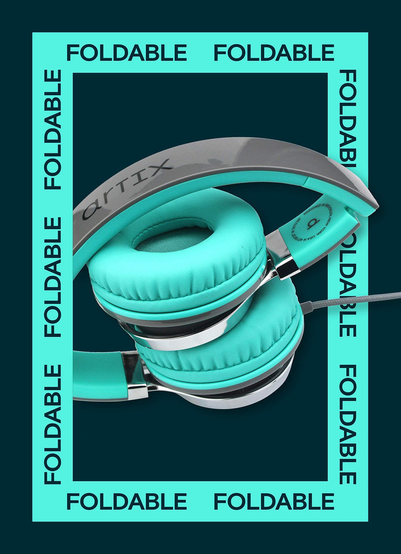 Artix CL750 Foldable Noise Isolating On Ear Headphones & Kidrox Tiger-Ear Kids Headphones Boys/Girls