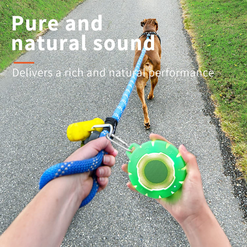 HEYSONG Waterproof Bluetooth Speaker, Shower Speaker with HD Sound, LED Light, Floating, Lightweight Portable Speakers for Travel, Pool, Beach, Kayak, Gifts for Kids, Teen Green