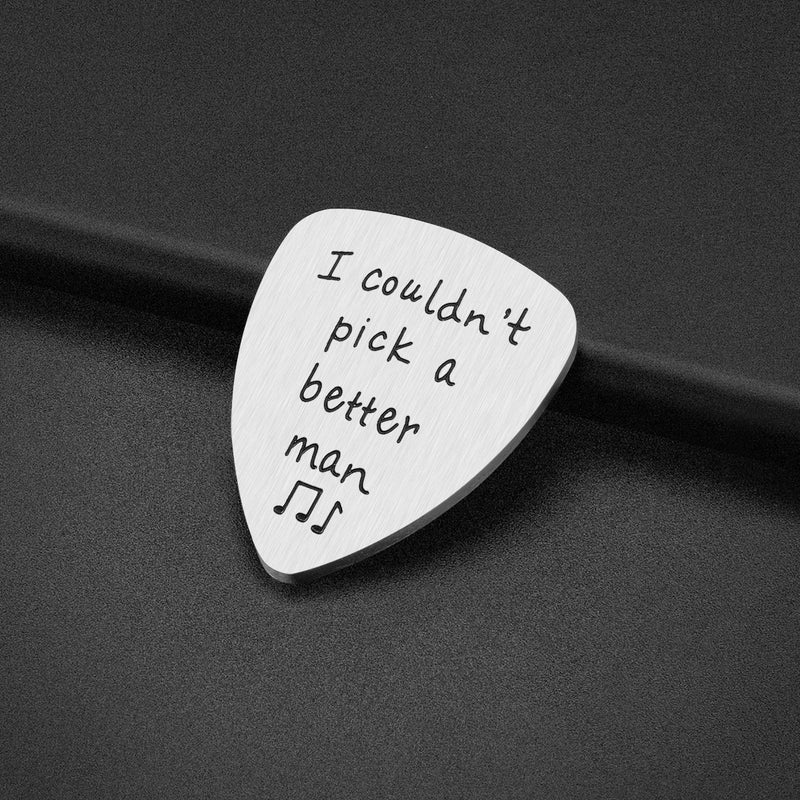 Anniversary Gifts for Him Men - I Couldn't Pick A Better Man Guitar Pick Musician Gifts for Boyfriend Husband, Valentines Gifts for Men, Boyfriend Gifts Husband Gifts for Christmas