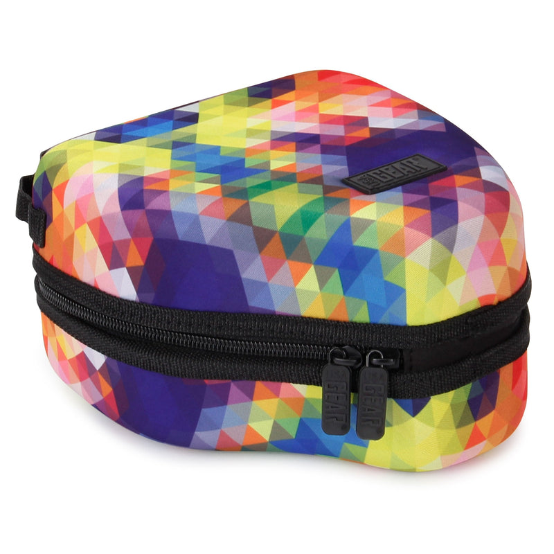 USA GEAR Hard Shell DSLR Camera Case (Geometric) with Molded EVA Protection, Quick Access Opening, Padded Interior and Rubber Coated Handle-Compatible with Nikon, Canon, Pentax, Olympus and More Geometric - Standard