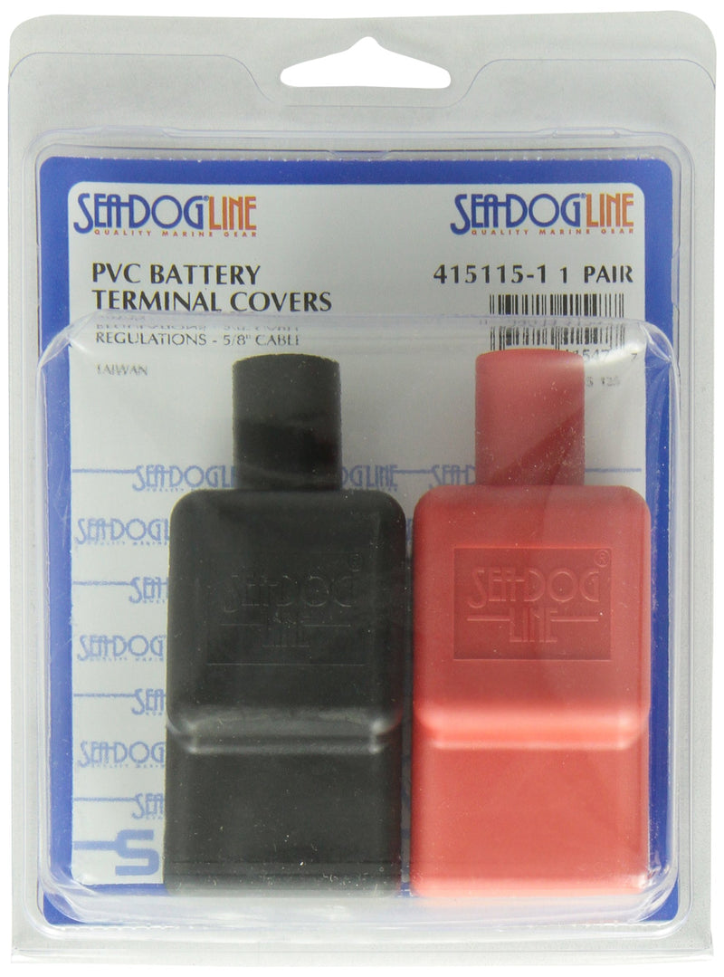 Sea Dog 415115-1 5/8" Battery Terminal Covers - Red/Black, Packaged