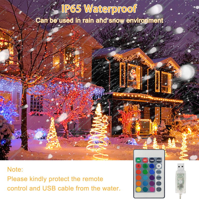 100 LED Rope Lights USB Powered, 33ft 16 Colors Changing Outdoor String Lights with Remote, Waterproof Decorative Lighting for Garden Patio Christmas Wedding Birthday Party Décor