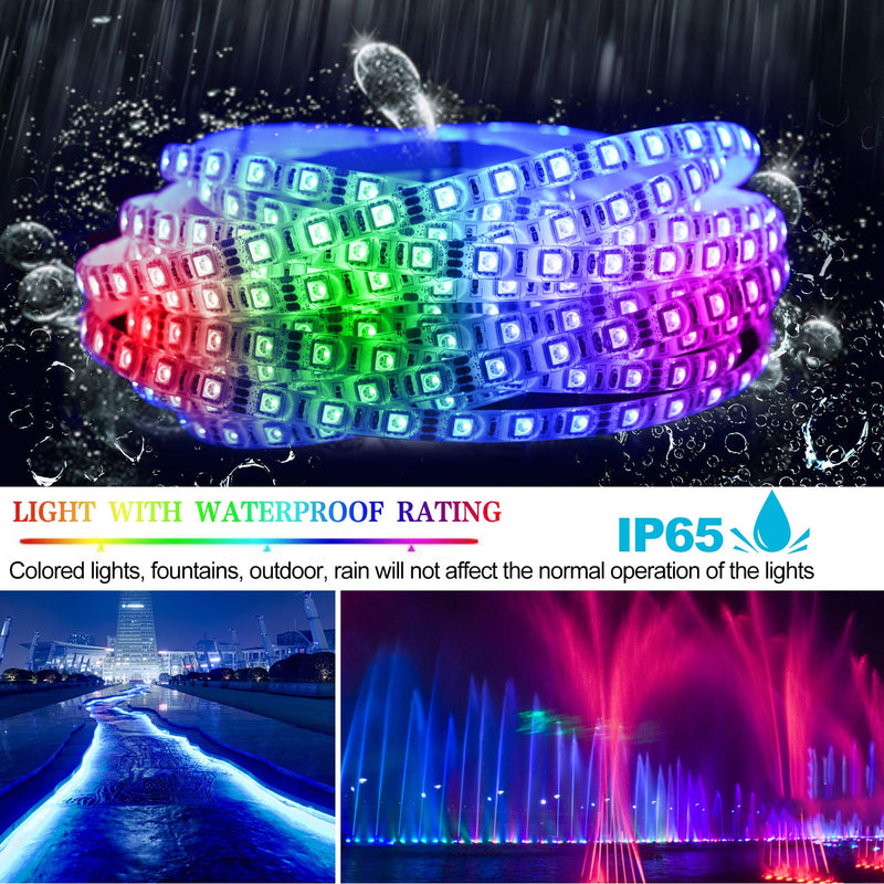 [AUSTRALIA] - Led Strip Lights, 16.4ft 300 LEDs Waterproof Flexible Color Changing RGB 5050 LED Light Strip with Remote Control and 12V Power Supply, LED Lights for Bedroom Home Kitchen Indoor Outdoor Decoration 