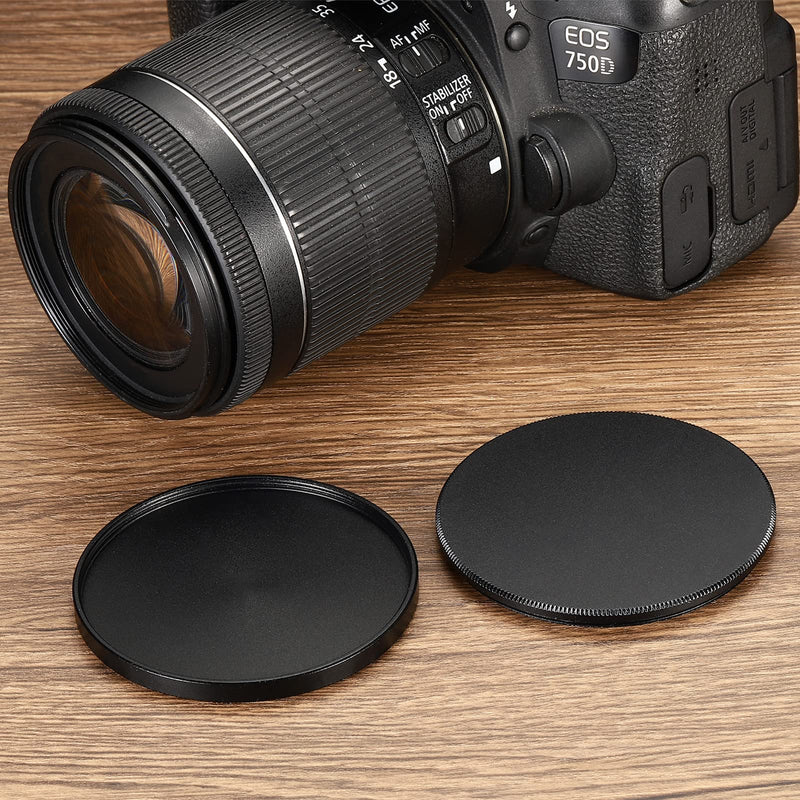 PATIKIL 43mm Lens Cap, 2 Pack Camera Lens Cap Cover Universal Front Metal Lens Filter Stacks Cap Protective Case for 43mm Camera Circular Polarizing Fader ND Filter, Black