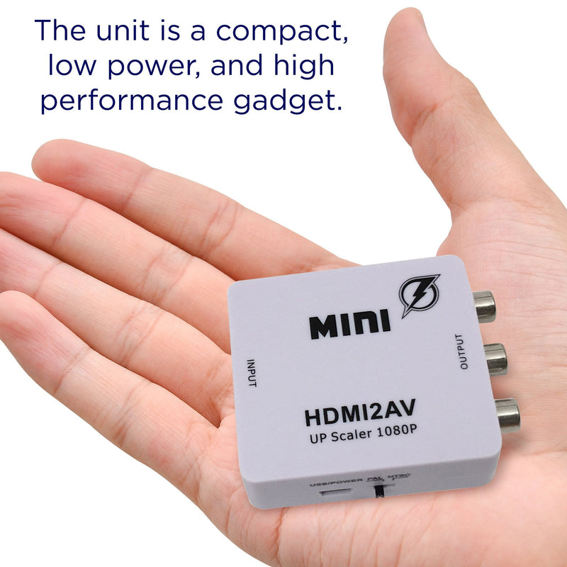 1080P HDMI to AV 3RCA CVBs Composite Video Audio Converter Adapter Supporting PAL/NTSC with USB Charge Cable for PC Laptop Xbox PS4 PS3 TV STB VHS VCR Camera DVD