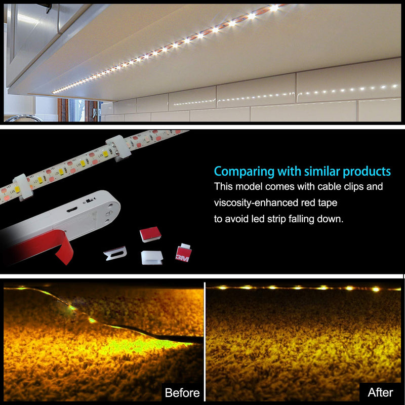 [AUSTRALIA] - WISEPOCH LED Strip Lights with USB/Battery Powered, Motion Sensor Closet Light 120 LEDs, Waterproof USB Light Strip (Daylight White 6.6FT/2M) Daylight White 