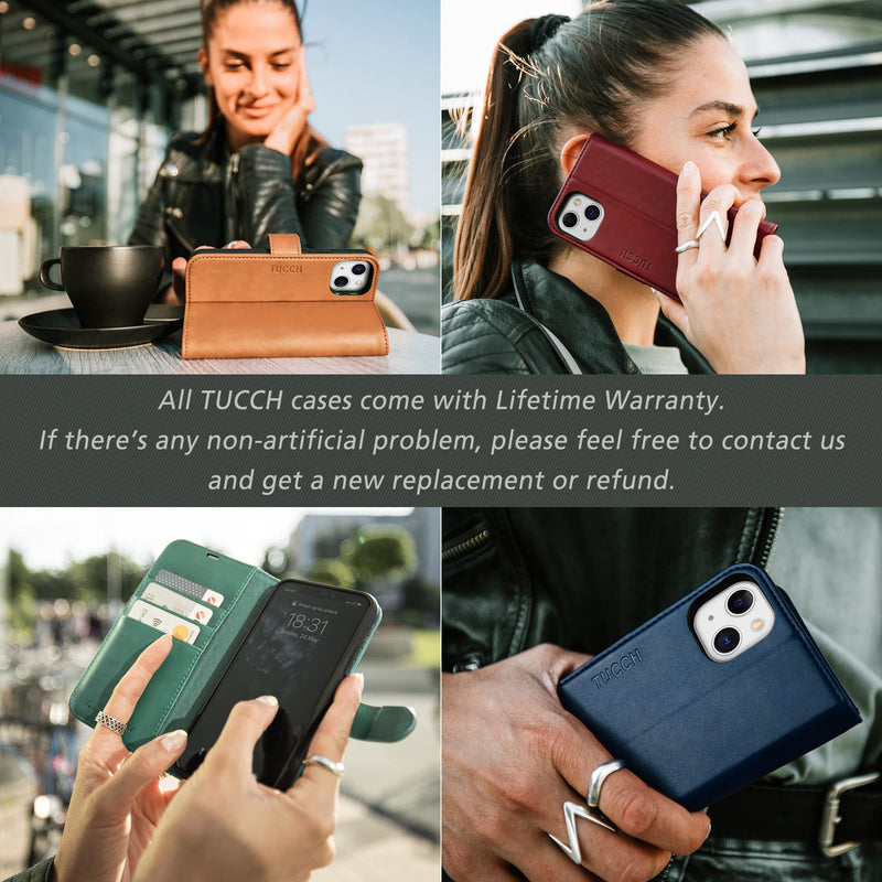 TUCCH Case for iPhone 13 Mini Wallet Case, [TPU Shockproof Inner Shell] PU Leather [RFID Blocking] [Credit Card Holder] Magnetic Stand Flip Cover Compatible with iPhone 13 Mini 5.4-inch 2021, Black