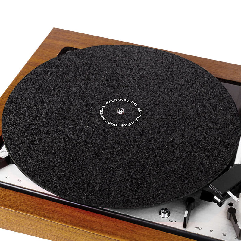 Facmogu Turntable Slipmat Wool Mat Anti Vibration Record Platter Mat, 12 Inch Phonograph LP Vinyl Record Player Black Mat Slip-Mat Player Wool Pad, Professional Tuning Equipment Improve Sound