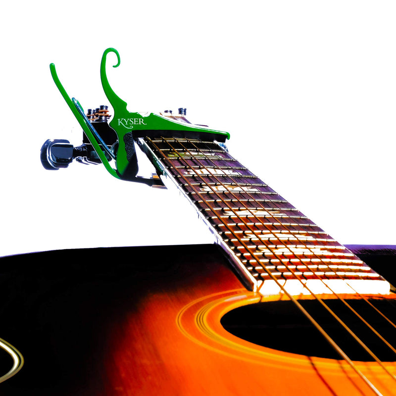 Kyser Quick-Change Capo for 6-string acoustic guitars, Emerald Green, KG6EG
