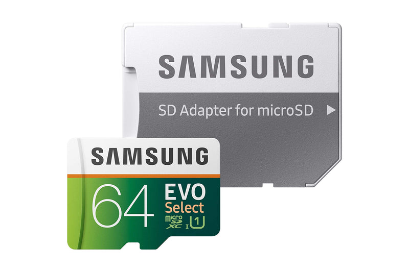 SAMSUNG EVO Select 64GB microSDXC UHS-I U1 100MB/s Full HD & 4K UHD Memory Card with Adapter (MB-ME64HA)