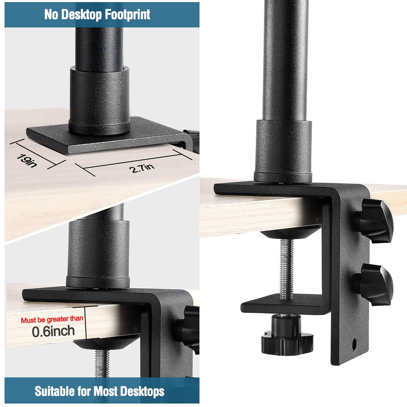 Desk Camera Mount Stand, 14-25.5 inch Tabletop C Clamp Mount Stand, Adjustable Aluminum Light Stand with 360° Rotatable Ball Head, 1/4“ Screw Tip for DSLR Camera/Ring Light/Video Light/Webcam