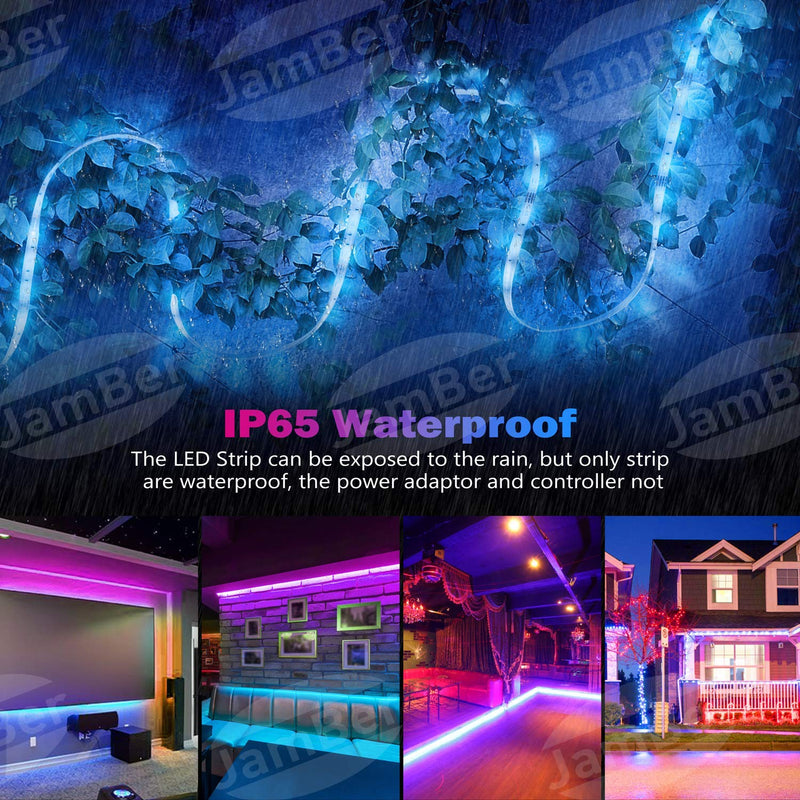 [AUSTRALIA] - JamBer Led Strip Lights,32.8Ft/10M Waterproof Wifi Version RGB Led Strip Lights With IOS/Android App Control,Led Light Strip Suitable For Home/Party/Festival/Party/Birthday/Bar Decoration (Multicolor) 