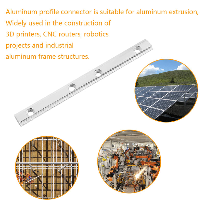 Qjaiune 4Pcs 2020 Straight Line Connector, T Slot Aluminum Extrusion Connectors with M5 Screws, 3.9 Inch Joint Line Brackets T Slot Fasteners for 2020 Series Aluminum Extrusion Profile with Slot 6mm