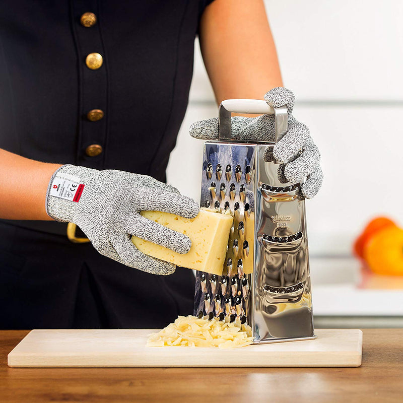 NoCry Cut Resistant Gloves - Ambidextrous, Food Grade, High Performance Level 5 Protection Medium Original