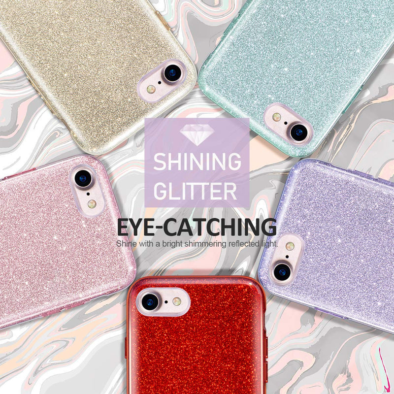 [AUSTRALIA] - MATEPROX iPhone Se 2022 case,iPhone SE 2020 case, iPhone 8 case,iPhone 7 Glitter Bling Sparkle Cute Girls Women Protective Case for 4.7" iPhone 7/8/SE (Green) Green 