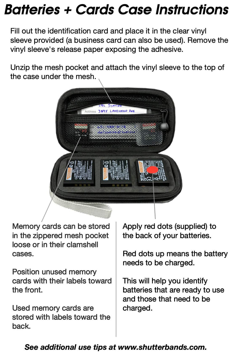 Batteries + Cards Case Holds 3 FujiFilm NP-W126S Batteries - Grey