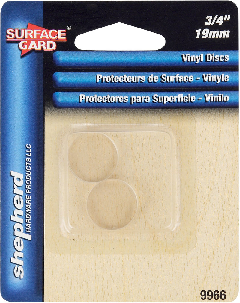 Shepherd Hardware 9966 3/4-Inch SurfaceGard Non-Adhesive Round Transparent Bumper Pads, 10-Count