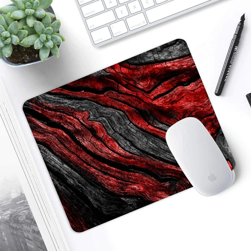 Mouse pad,Red Gray Marble Pattern Waterproof Anime Gaming Gift Mouse Pad Desk Accessories Non-Slip Rubber Mousepad for Laptop Wireless Mouse