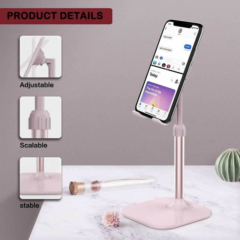 [AUSTRALIA] - Cell Phone Stand,Doboli Phone Stand for Desk,Phone Holder Stand Compatible with iPhone and All Mobile Phones Tablet Pink rose gold pink 