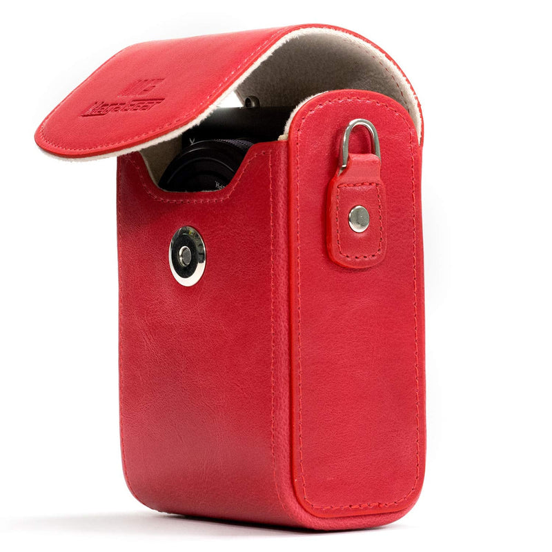 MegaGear Leather Camera Case with Strap Compatible with Canon PowerShot G7 X Mark III, G7 X Mark II, G7 X Red