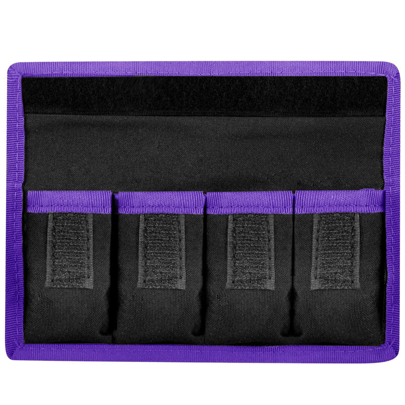 Meking Battery Storage Case Bag with 4 Pockets for DSLR Camera, Suitable for AA/AAA Battery and LP-E6 LP-E8 LP-E10 LP-E12, EN-EL14 EN-EL15, NP-FW50 NP-F550 NP-FM500H Purple