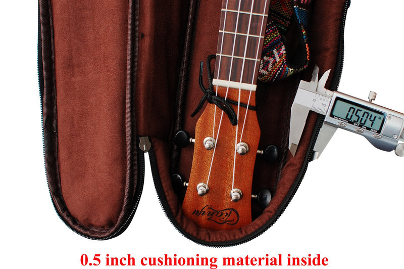 MUSIC FIRST Nylon 23" Concert"3D Summer Leaves" Ukulele case, Ukulele bag, Ukulele cover 3D Summer Leaves