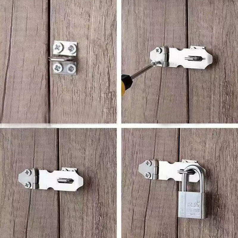 MroMax Hasp Staple Padlock Latch,94mm Length,Stainless Steel Furniture Cupboard Door Stainless Steel Silver Tone 20pcs