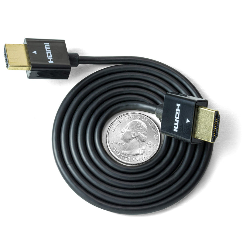 NTW High Performance Ultra Slim HDMI Cable 3 Pack (3.3ft) Premium High Speed Ultra Thin HDMI Cable, 1080p, 4K HDR, 10.2Gbps, 36AWG - Black (NHDMI4S-01M/363) 3.3ft