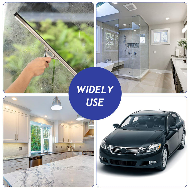 4 Pieces Replacement Squeegee Rubber 18 Inch Squeegee Refill Silicone Replacement Rubber Squeegee for Windows, Glass, Shower Doors