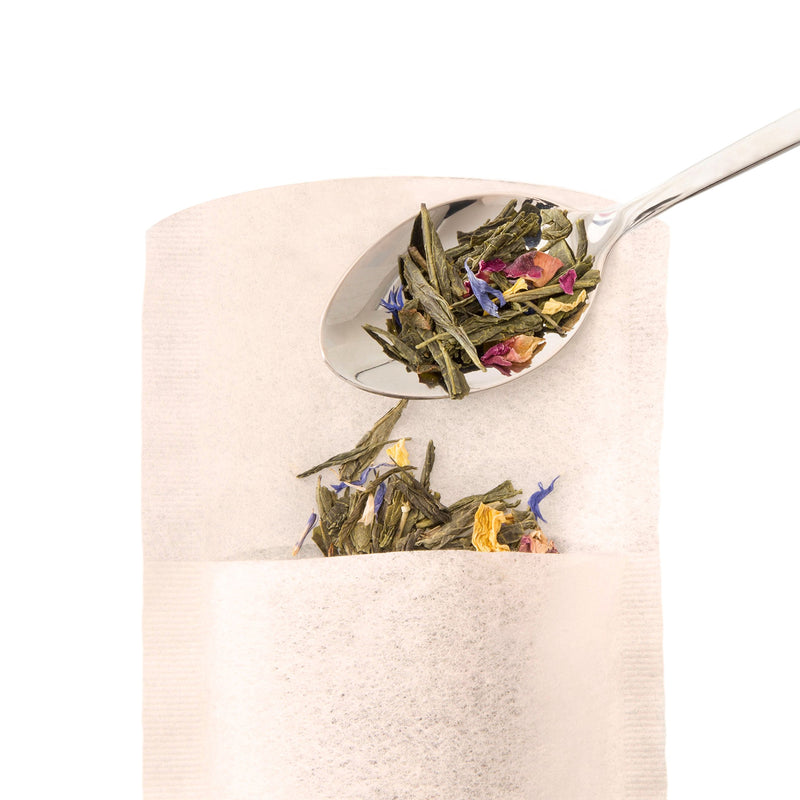 Finum Disposable Paper Tea Filter Bags for Loose Tea, Brown, Large, 100 Count Large - Natural