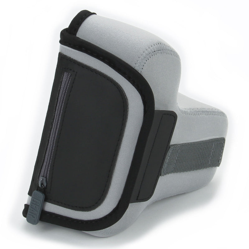 USA GEAR DSLR Camera Sleeve Case (Gray) with Neoprene Protection, Holster Belt Loop and Accessory Storage - Compatible with Nikon D3100, Canon EOS Rebel SL2, Pentax K-70 and Many More Gray