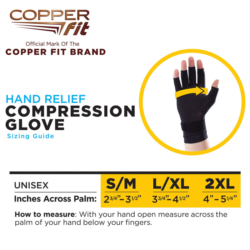 Copper Fit Unisex Hand Relief Compression Gloves Large/X-Large (Pack of 1) Black