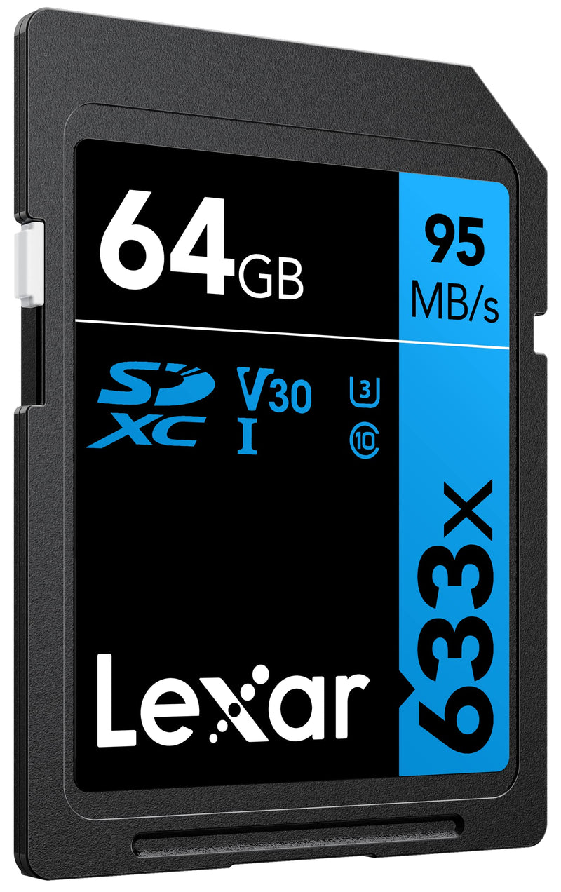 Lexar Professional 633x 64GB (2-Pack) SDXC UHS-I Cards, Up To 95MB/s Read, for Mid-Range DSLR, HD Camcorder, 3D Cameras, LSD64GCB1NL6332 (Product Label May Vary) 2 Pack 64GB 2 Pack