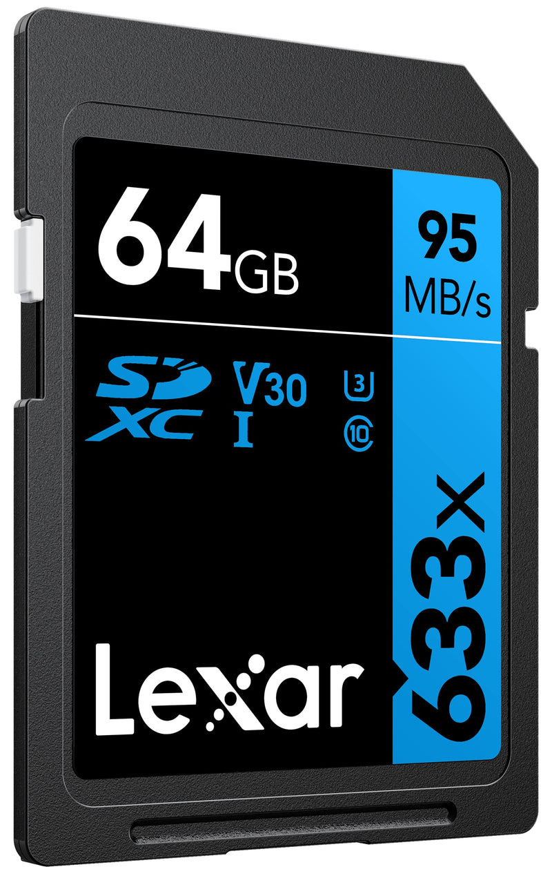 Lexar Professional 633x 64GB SDXC UHS-I Cards, Up To 95MB/s Read, for Mid-Range DSLR, HD Camcorder, 3D Cameras, LSD64GCB1NL633 (Product Label May Vary) Single
