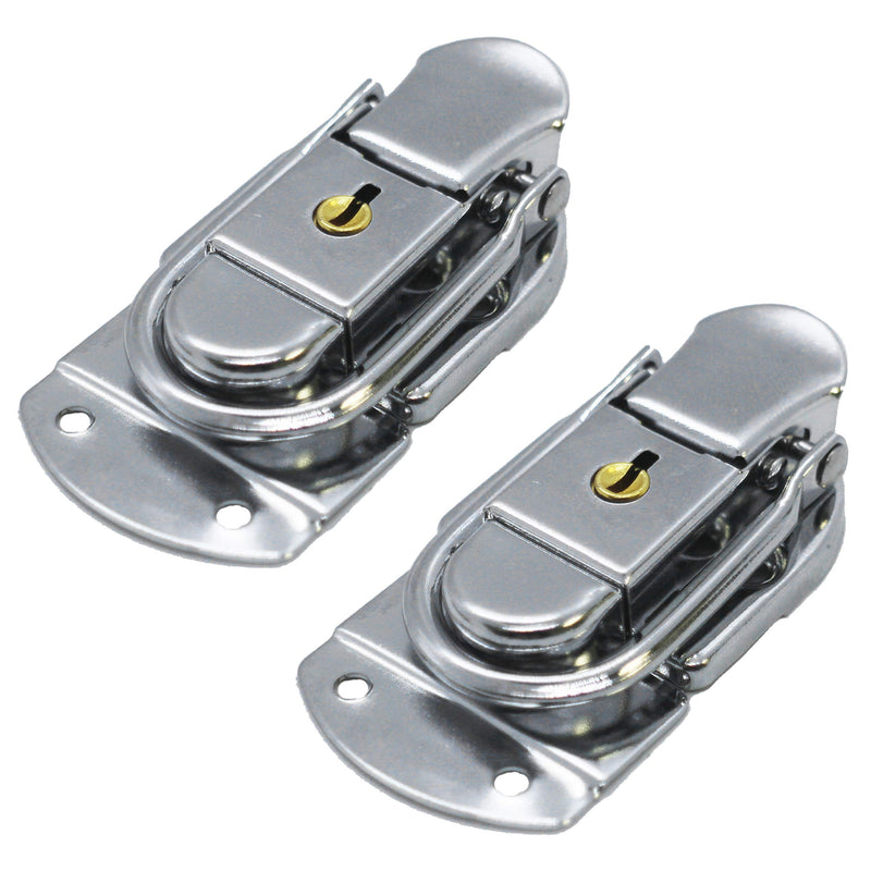 Seismic Audio - SARHW58-2 Pack of Small Lockable Briefcase Style 2 Piece Latch Nickel Finish with Keys