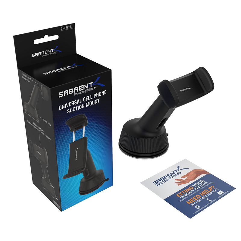 The Sabrent - CM-SPHB Is a Universal Car Window/Dash Mount Holder for Most Smartphones Devices
