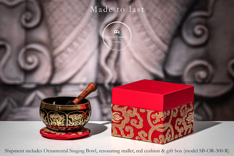 MEINL Singing Bowl - ORNAMENTAL SERIES - 9.5cm / 3,74" - 300g / 10.58oz (SB-OR-300-R) 300 g Ornamental Red