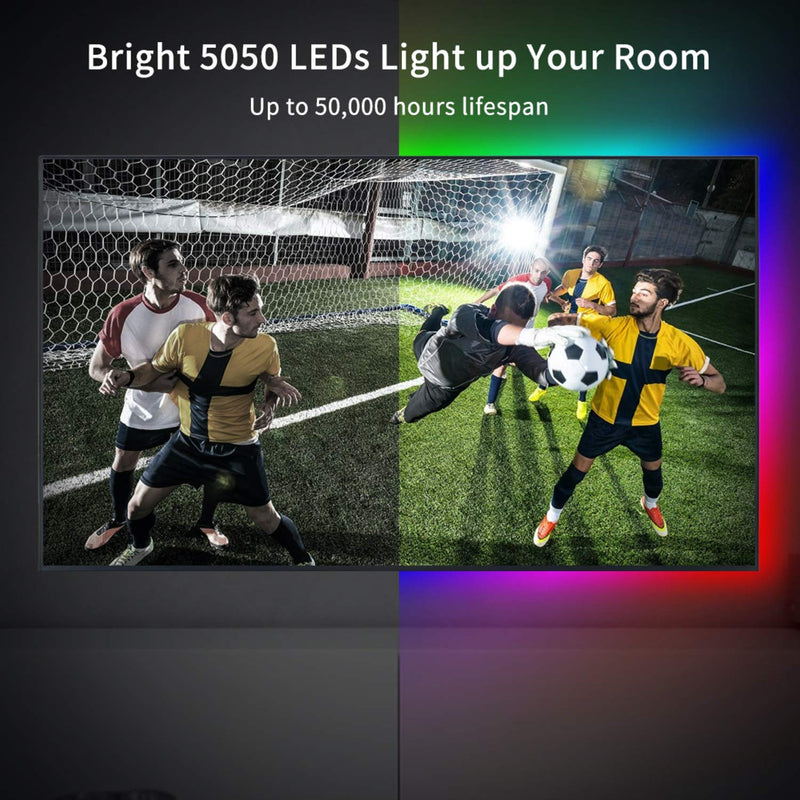 [AUSTRALIA] - LED Strip Lights, 16.4ft RGB Color Changing Light Strip Kit with Remote and Control Box for Room,Bedroom, TV, Cupboard Decoration, Bright 5050 LEDs, Cutting Design, Easy Installation 16.4 FT 