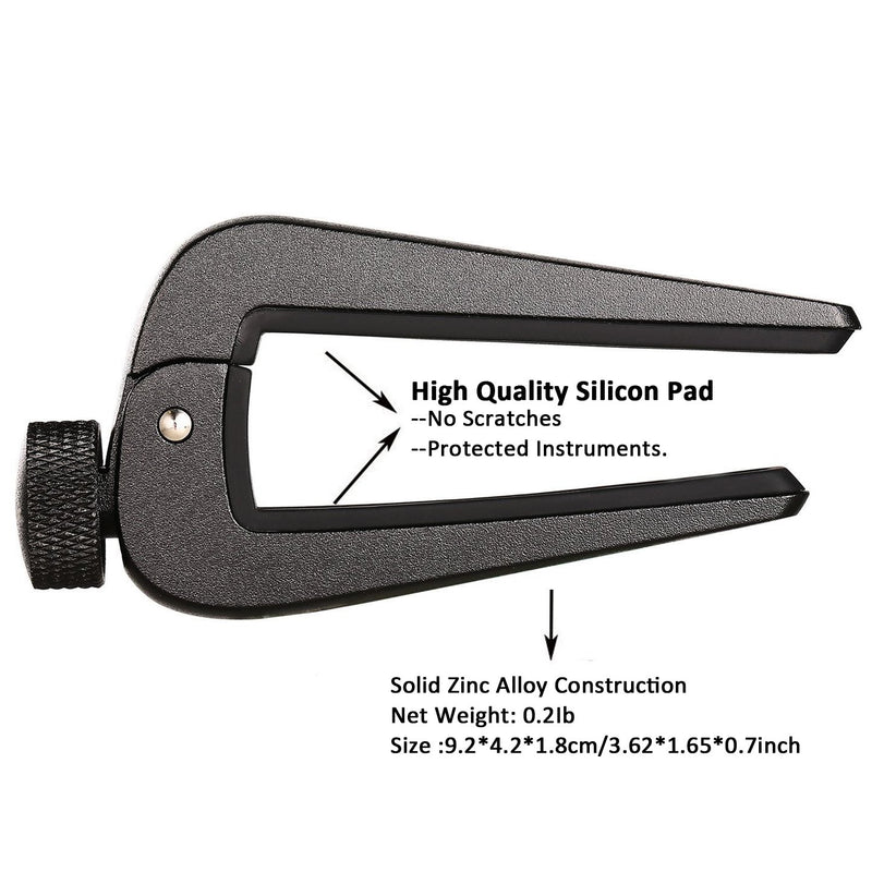 [AUSTRALIA] - WINGO Wide Guitar Capo Fit for 6 and 12 String Acoustic Classical Electric Guitar,Bass,Mandolin,Banjos,Ukulele All Types String Instrument, Black Black Universal Capo 