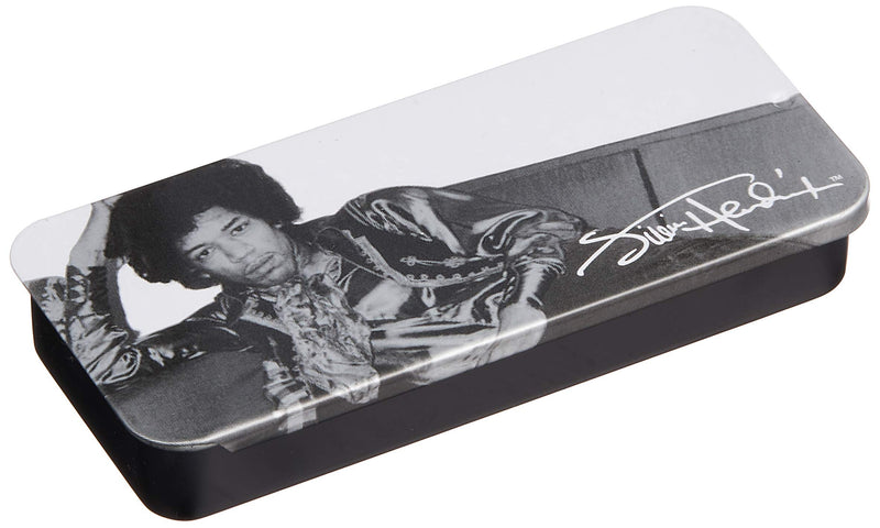 Dunlop JHPT06M Jimi Hendrix Silver Portrait Series Pick Tin, Assorted, Medium, 12 Picks/Tin