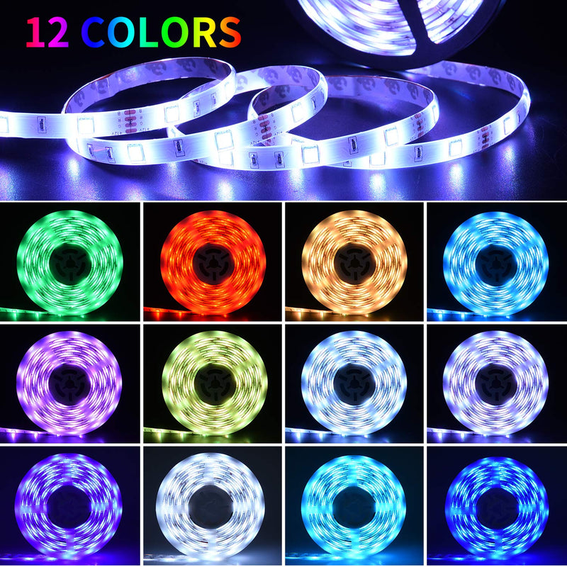 [AUSTRALIA] - LED Strip Lights 32.8ft RGB 5050 Tape Light Waterproof 12V Color Changing Rope Light Kit Outdoor with RF Remote Power Plug-in Dimmable Flexible Indoor Decorative Lighting for Bedroom Kitchen Party Rgb-waterproof 32.8FT/10M 