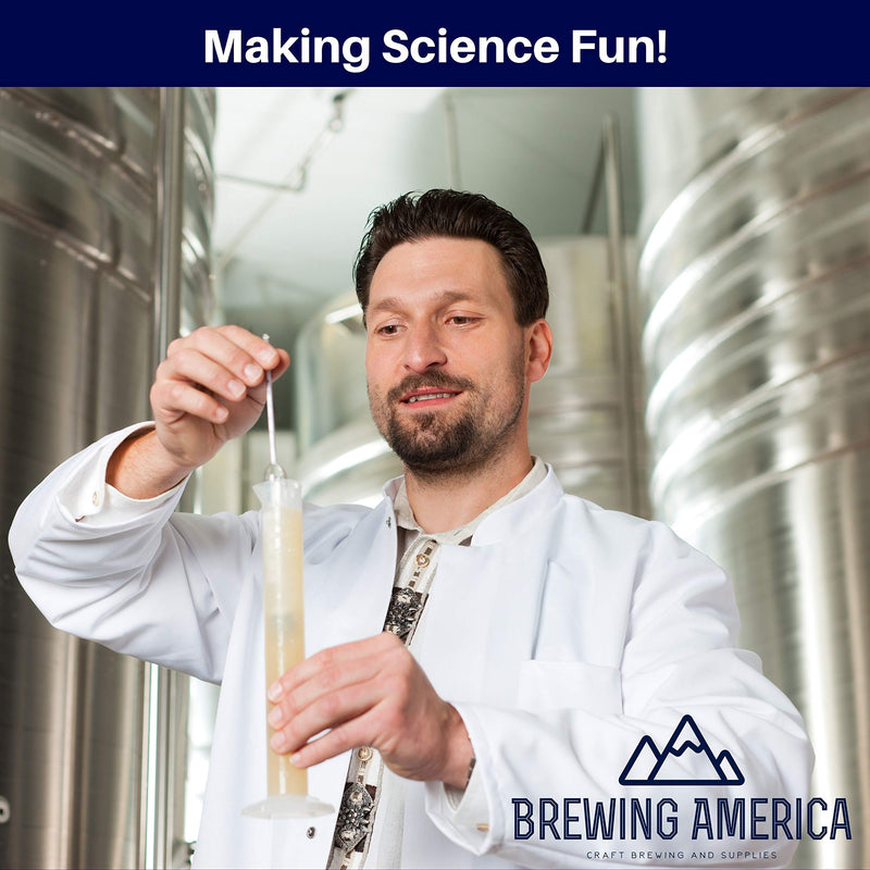 American-Made Precision Hydrometer Alcohol by Volume ABV Tester – Accurate Final Gravity Testing, Finished Beer - Easy to Read Pro Series Finishing NIST Traceable (SINGLE) Brewing America