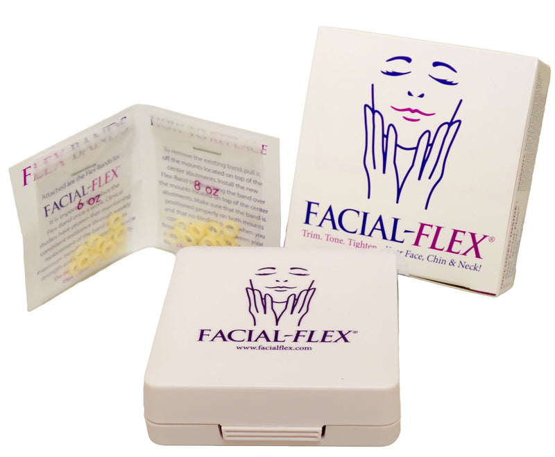 Facial Flex Facial Exercise and Neck Toning Kit Facial Flex Device, Facial Flex Bands 8 oz & 6 oz Packs & Carrying Case - FDA-Registered Exercise Devices for Face Lift Toning & Strengthening