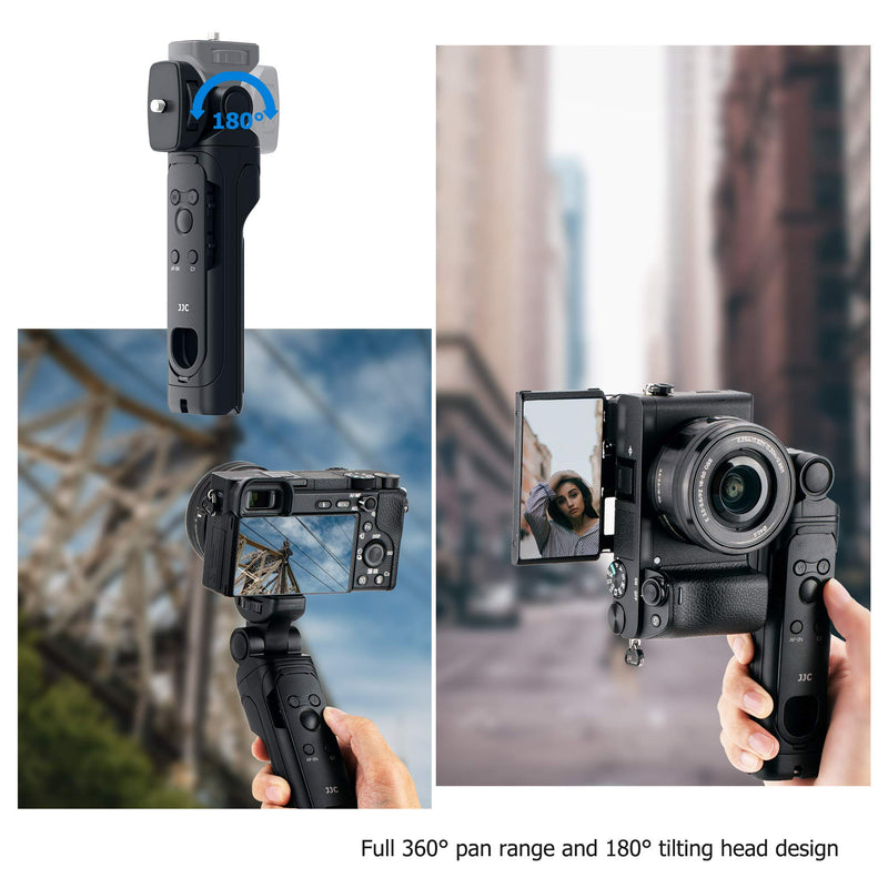 JJC GP-VPT2BT Wireless Bluetooth Remote Shooting Grip and Mini Tripod for Sony ZV-1 ZV1 RX100 VII RX100VII A6100 A6600 A1 A7C A7R IV A7RIV A7S III A7SIII Vlog Camera