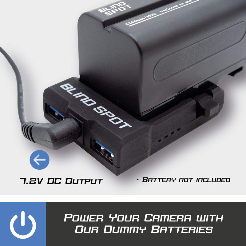 Power Junkie NP-F by Blind Spot - Multi use powering Adapter for filmmakers Using The NPF - Power Your DSLR with adapters - NPF Charger - Mount to Anything.